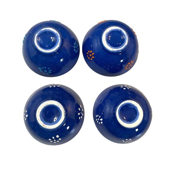 Hand-Painted Turkish Ceramic Blue Floral Appetizer & Dip Set – 5 Pieces - Picture 6 of 7